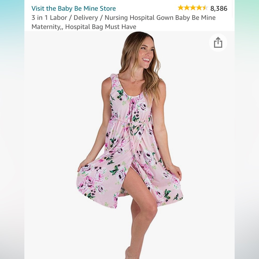 Nursing Hospital Gown Baby Be Mine Maternity (never worn)